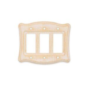 allen + roth Triple Rocker Wall Plate - White Wood - Multiples/Bulk Available